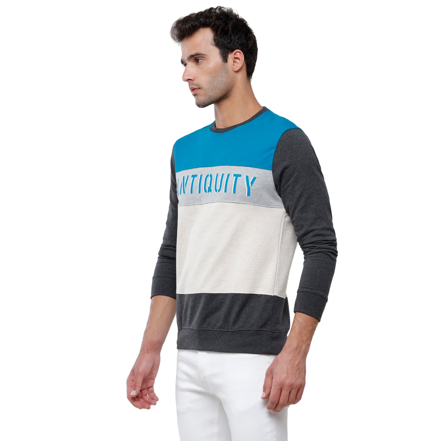 Classic Polo Men's Color Block Full Sleeve Multi Round neck Sweat Shirt - CPSS-315B Sweat Shirts Classic Polo 