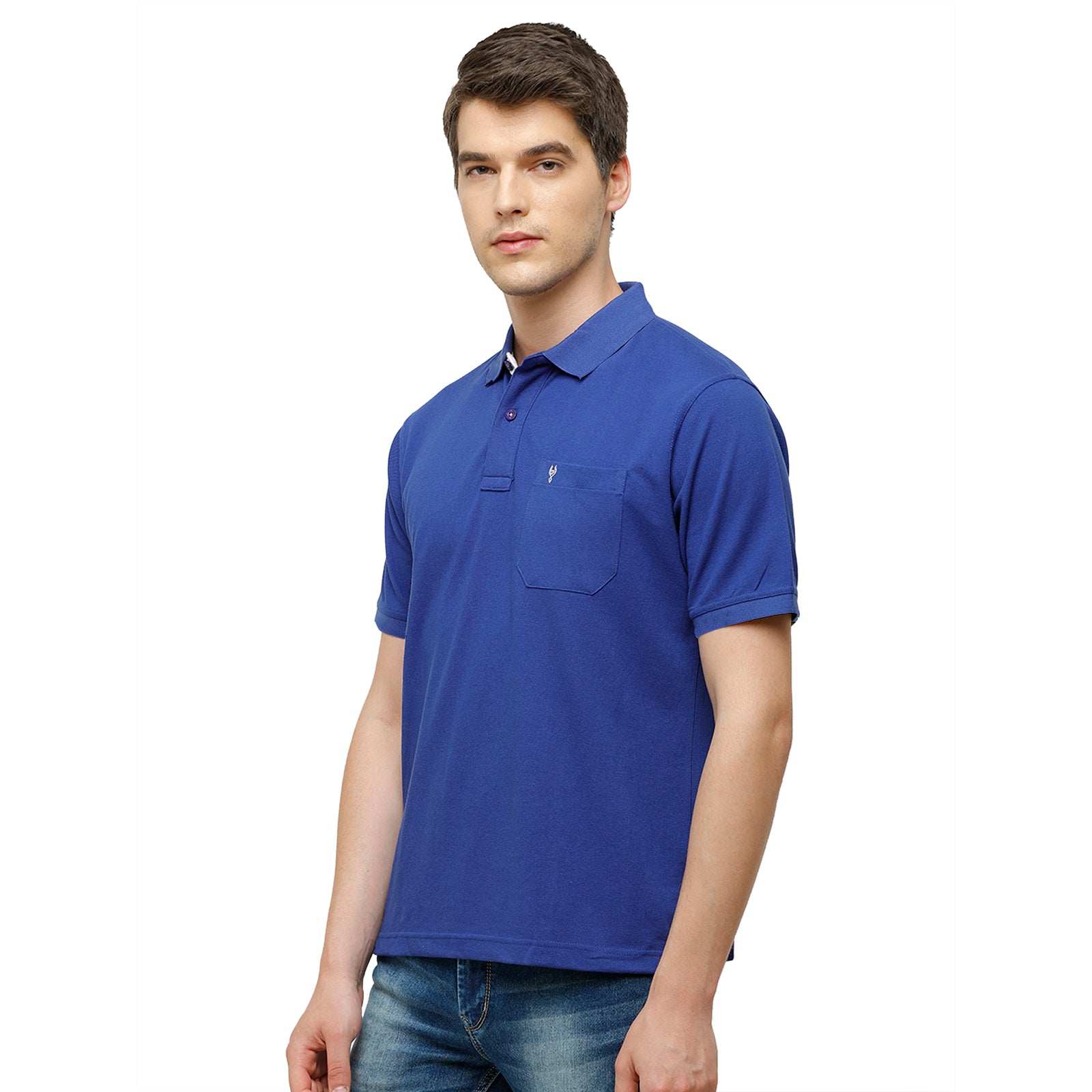 Classic Polo Navy Blue Polo Neck Authentic Fit T Shirt Men - 4SSN 204 T-shirt Classic Polo 