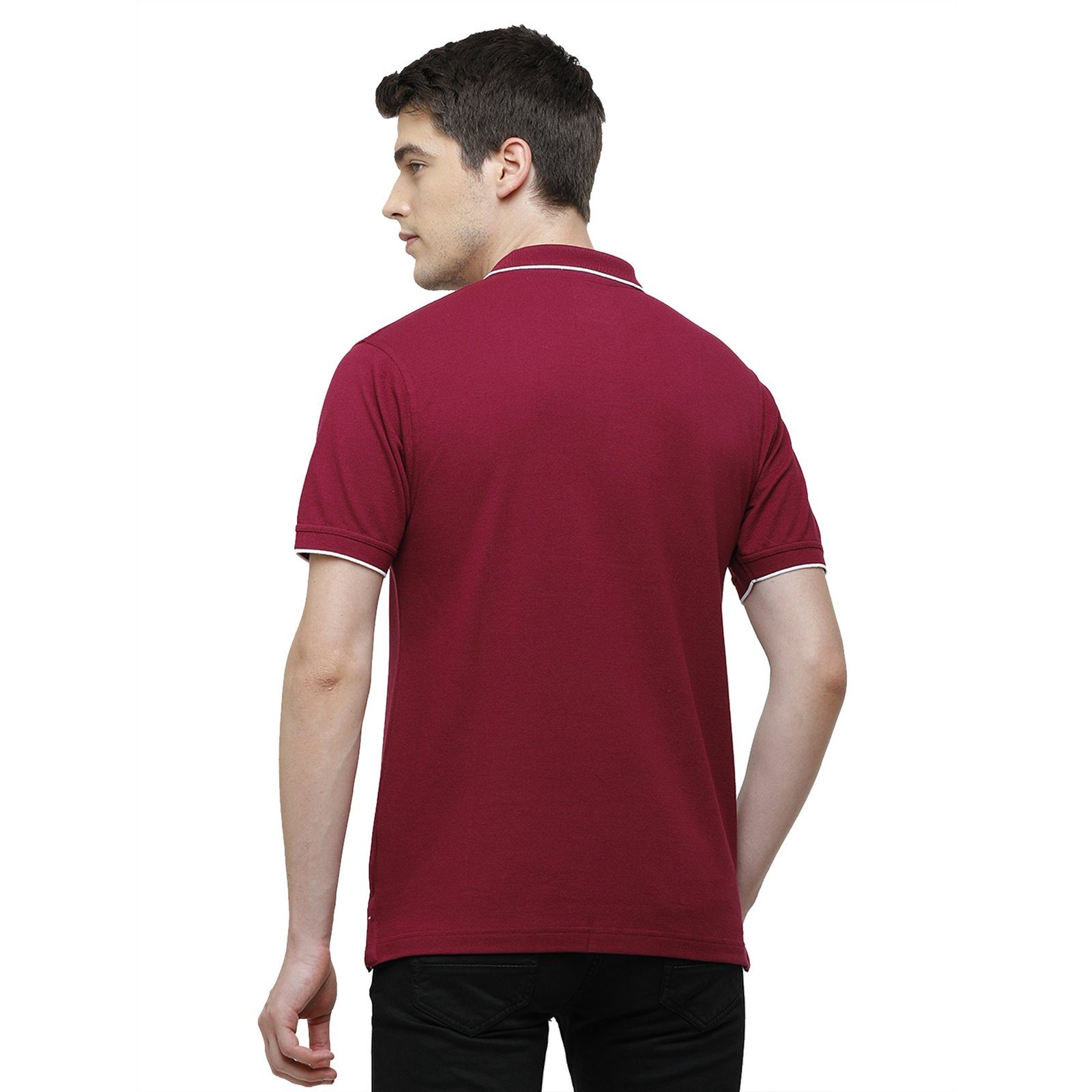 Classic polo Men's Maroon Smart Double Pique Polo Half Sleeve Authentic Fit T-Shirt Nova - Burgundy T-shirt Classic Polo 