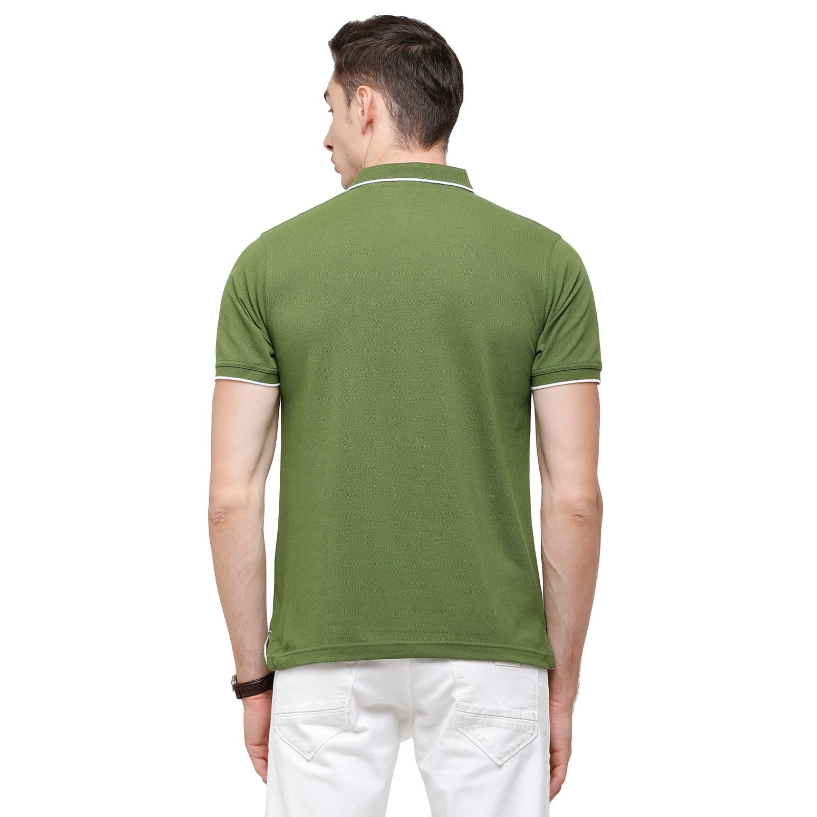 Classic polo Men's Olive Smart Double Pique Polo Half Sleeve Authentic Fit T-Shirt Nova - Olive T-Shirt Classic Polo 