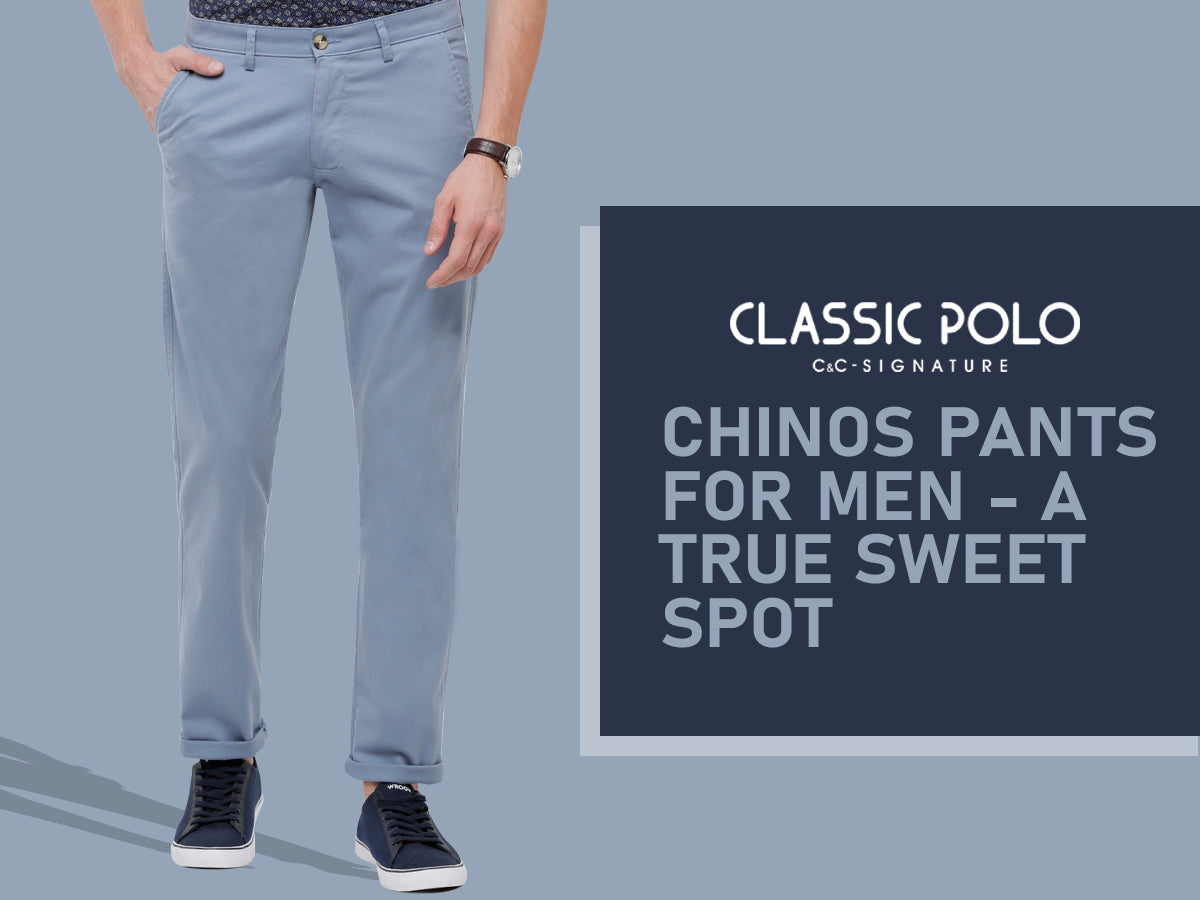 Navy Blue Cotton & Silk Chino Pants | Peter Christian