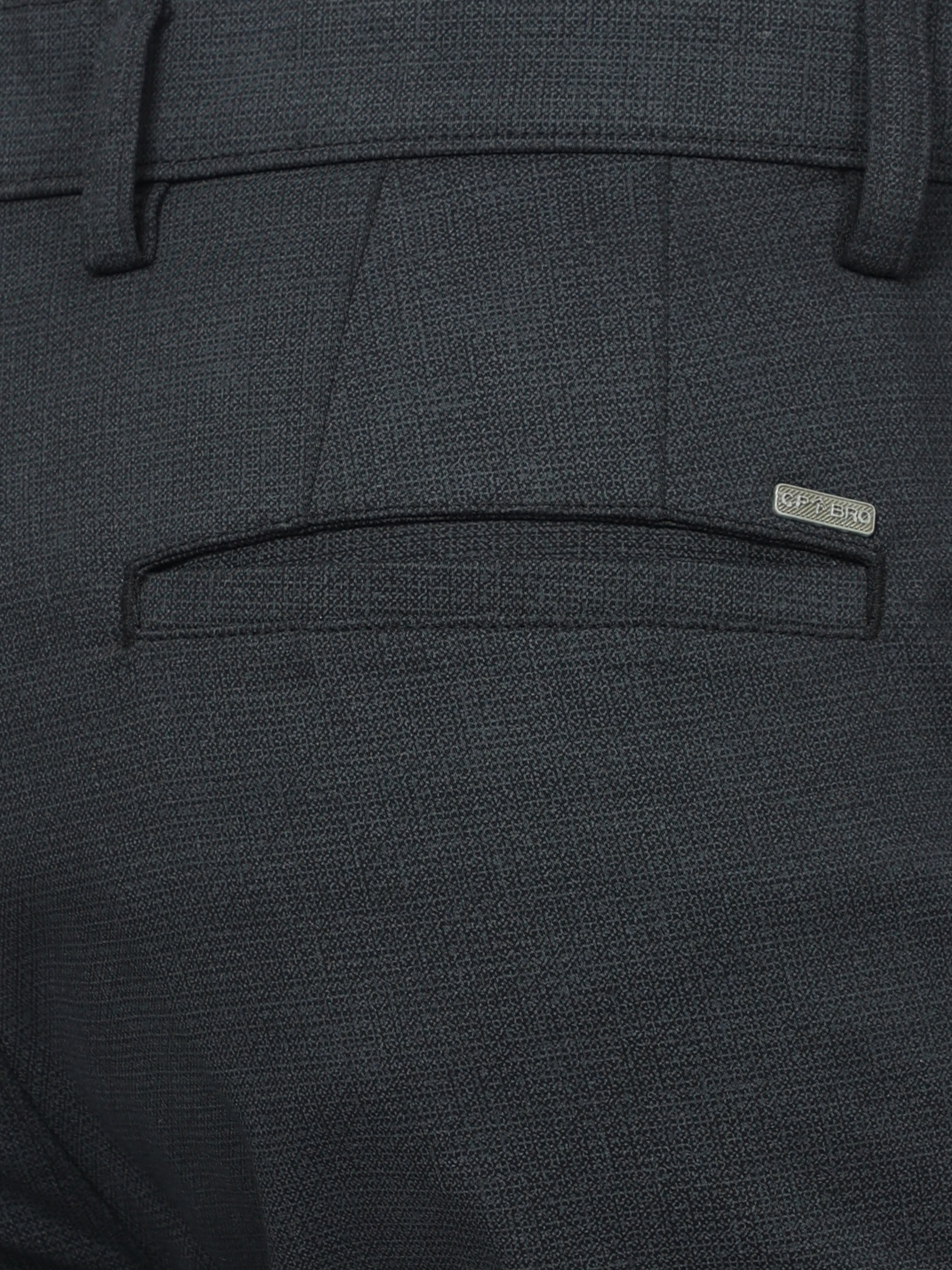 CP BRO Mens Chiesel Fit Solid Black Color Trousers | Tbo2-12 C-Blk-Cf-Ly