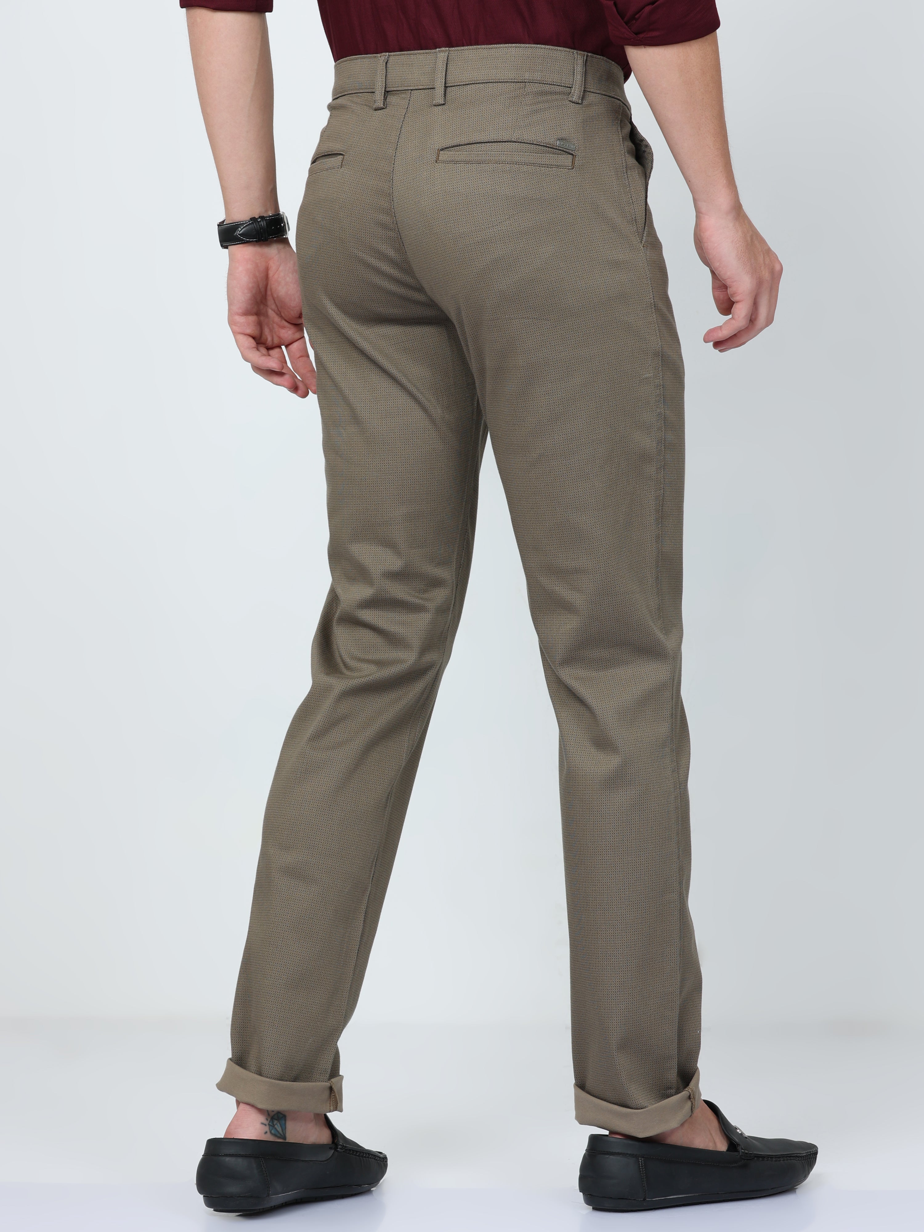 CP BRO Mens Chiesel Fit Solid Khakhi Color Trousers | Tbo2-13 C-Kha-Cf-Ly
