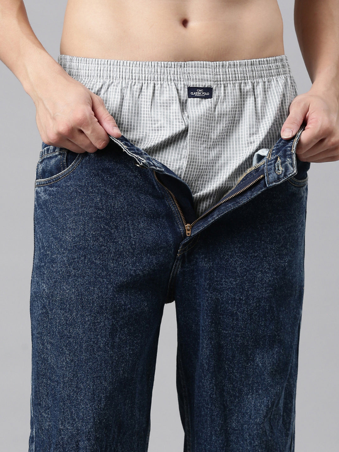 Classic Polo Men's Checked/All-Over Print Slim Fit Cotton Boxer Shorts Pack Of 2 | BXT-72-CHK-PRT