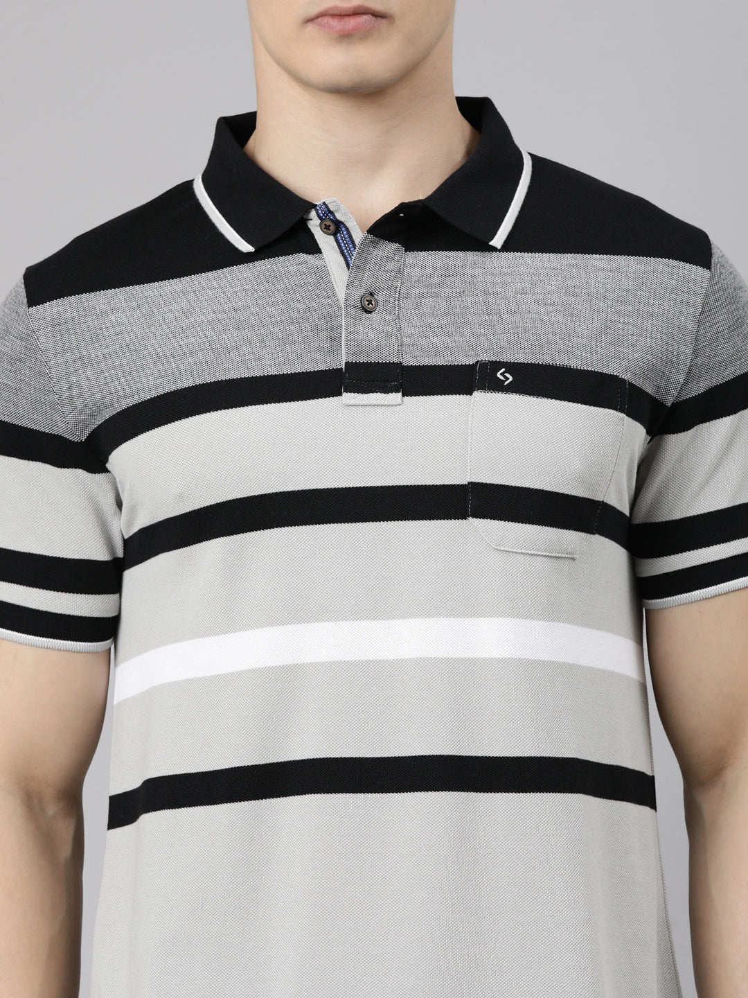 Classic Polo Men's Half Sleeve Multicolor Polo Neck Slim Fit Striped Cotton Blend T-Shirt | LTS-169 SF P.R