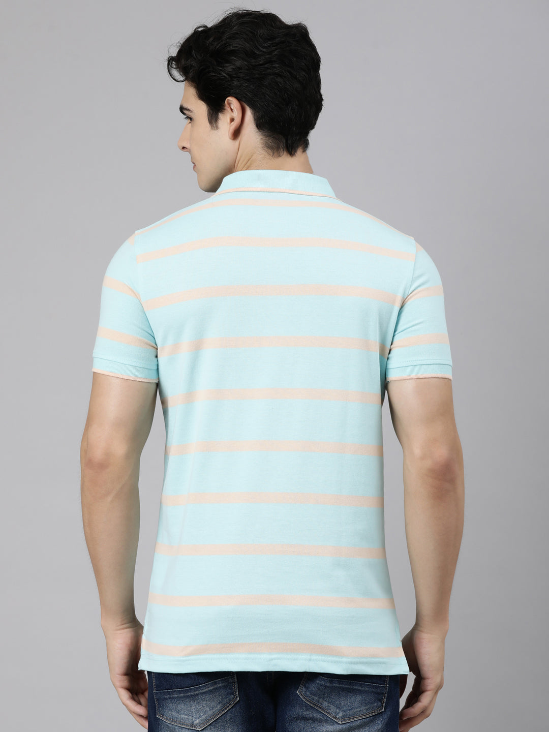Classic Polo Men's Half Sleeve Light Green Polo Neck Slim Fit Printed Cotton Blend T-Shirt | LTS-FSH - 134 B SF P