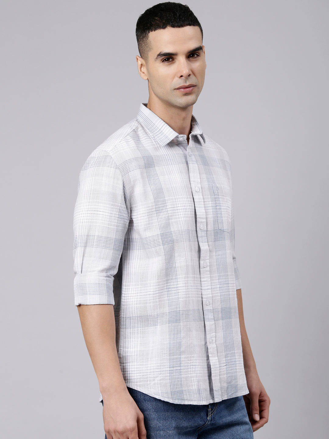 Classic Polo Men's Full Sleeve Multicolor Polo Neck Slim Fit Checked Cotton Casual Shirt | LSHS1-CL-02 A-FS-CHK-SF