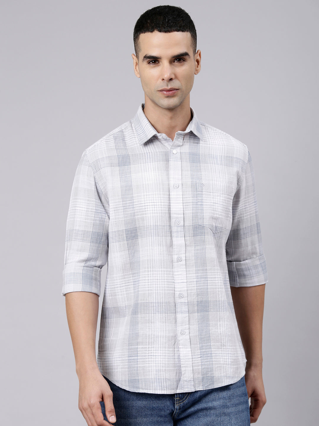 Classic Polo Men's Full Sleeve Multicolor Polo Neck Slim Fit Checked Cotton Casual Shirt | LSHS1-CL-02 A-FS-CHK-SF