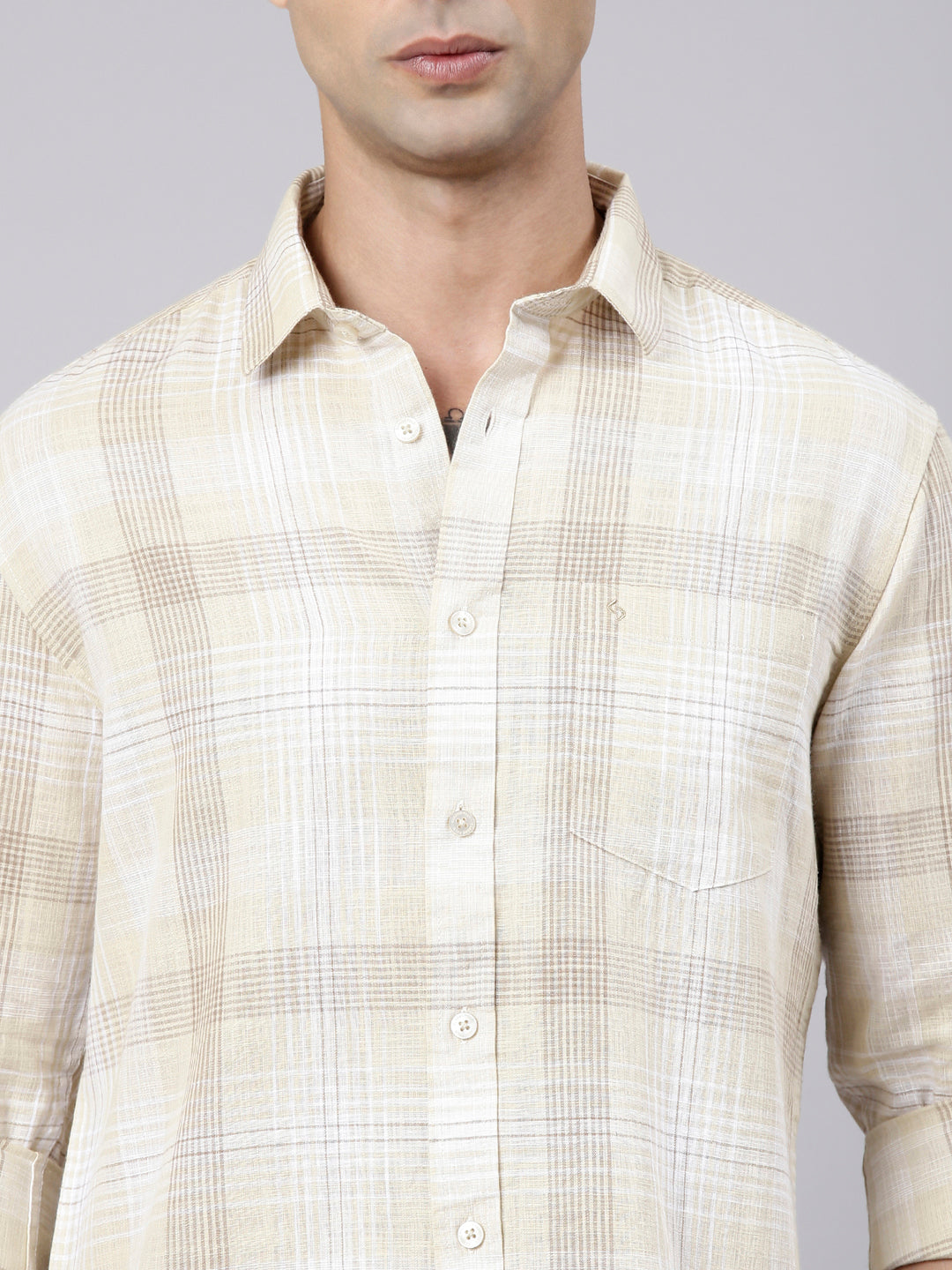 Classic Polo Men's Full Sleeve Multicolor Polo Neck Slim Fit Checked Cotton Casual Shirt | LSHS1-CL-02 B-FS-CHK-SF