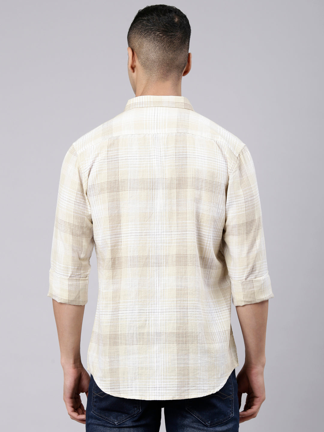 Classic Polo Men's Full Sleeve Multicolor Polo Neck Slim Fit Checked Cotton Casual Shirt | LSHS1-CL-02 B-FS-CHK-SF