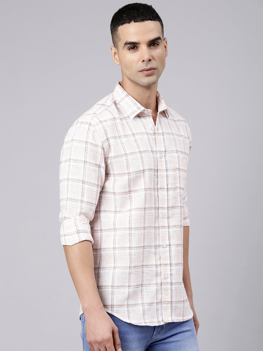 Classic Polo Men's Full Sleeve Multicolor Polo Neck Slim Fit Checked Cotton Casual Shirt | LSHS1-CL-20 A-FS-CHK-SF