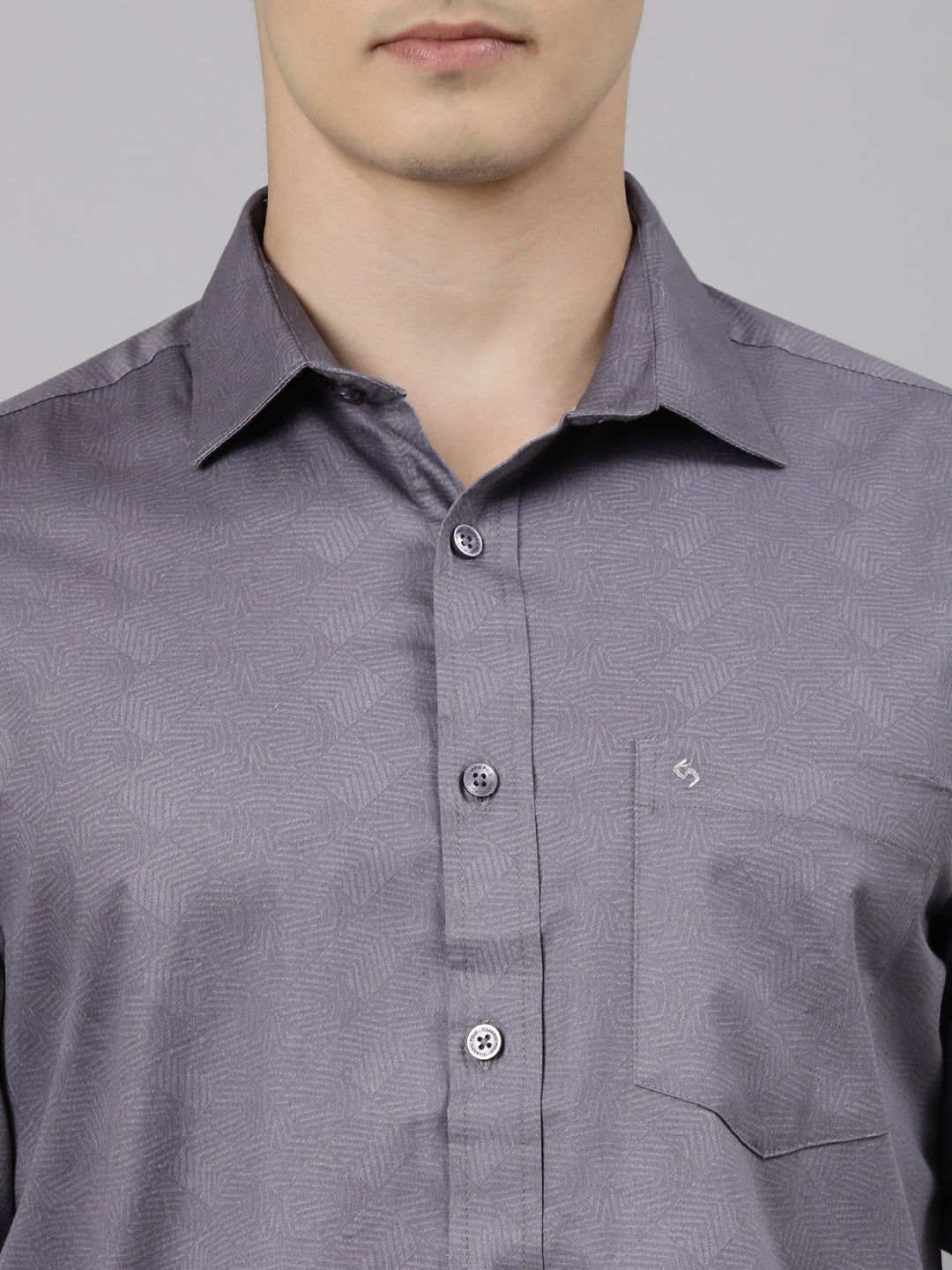 Classic Polo Men's Full Sleeve Purple Polo Neck Slim Fit Solid Cotton Casual Shirt | LSHS1-EL-04 B-FS-SLD-SF