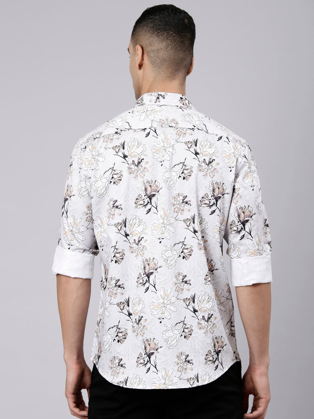 Classic Polo Men's Full Sleeve Multicolor Polo Neck Slim Fit Printed Cotton Casual Shirt | LSHS1-EL-26 B-FS-PRT-SF