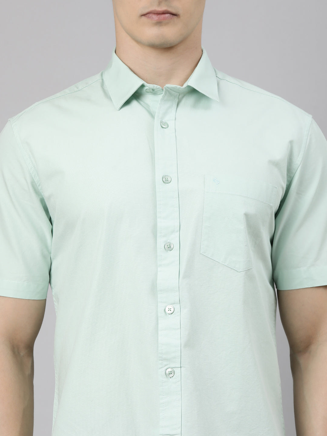 Classic Polo Men's Half Sleeve Light Green Polo Neck Slim Fit Solid Cotton Casual Shirt | SR1-EL-16 C-HS-SLD-SF