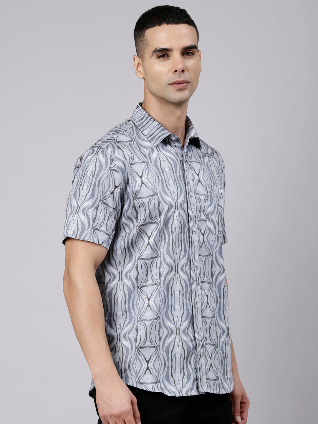 Classic Polo Men's Half Sleeve Multicolor Polo Neck Slim Fit Printed Cotton Casual Shirt | SR1-FL-02 B-HS-PRT-SF