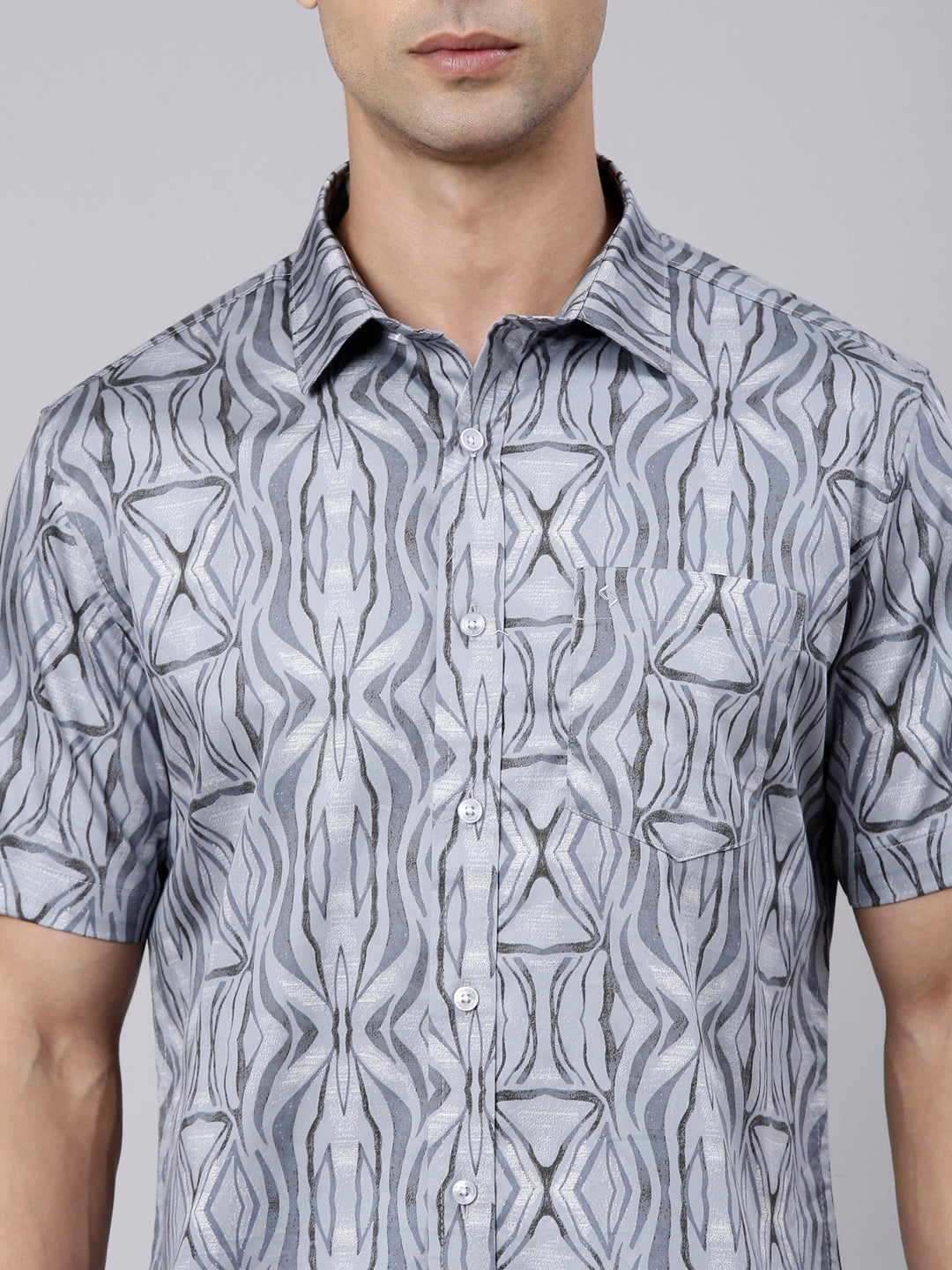 Classic Polo Men's Half Sleeve Multicolor Polo Neck Slim Fit Printed Cotton Casual Shirt | SR1-FL-02 B-HS-PRT-SF