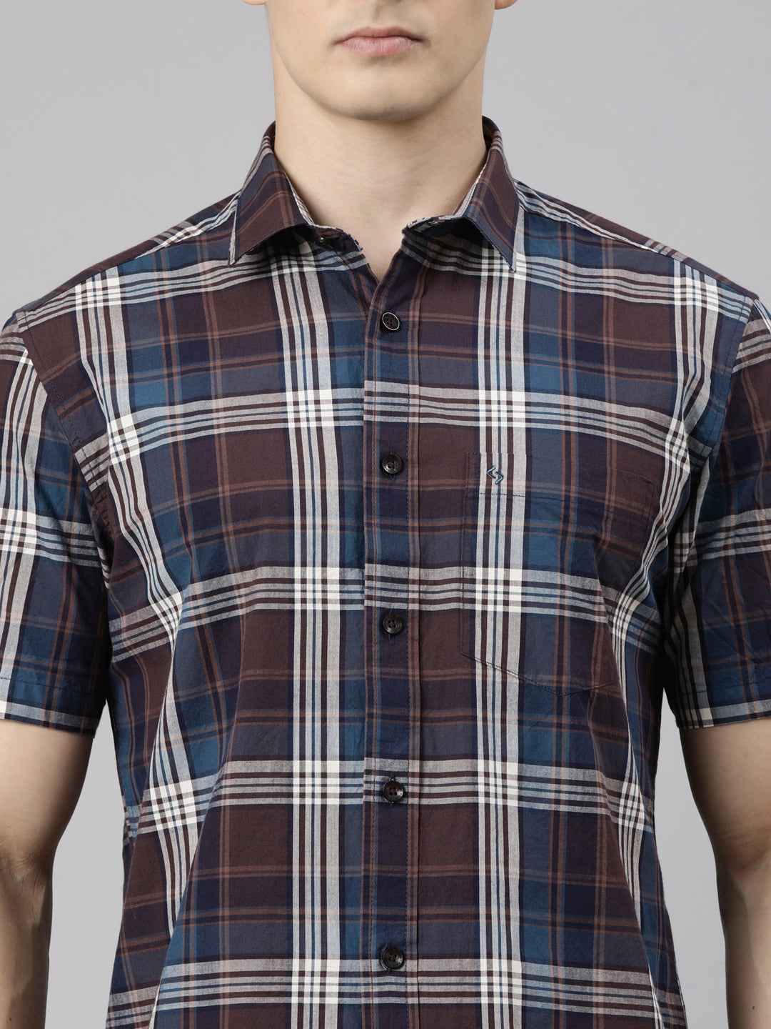 Classic Polo Men's Half Sleeve Multicolor Polo Neck Slim Fit Checked Cotton Casual Shirt | SR1-FL-14 A-HS-CHK-SF
