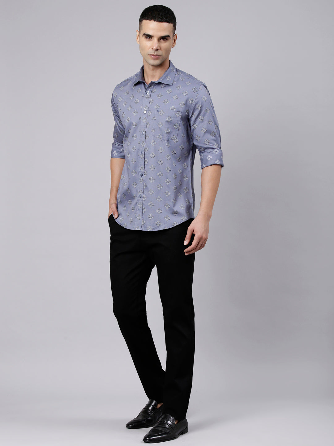 Classic Polo Men's Black Moderate Fit Solid Cotton Trouser | LTR1-EL-03 D-BLK-MF-LY