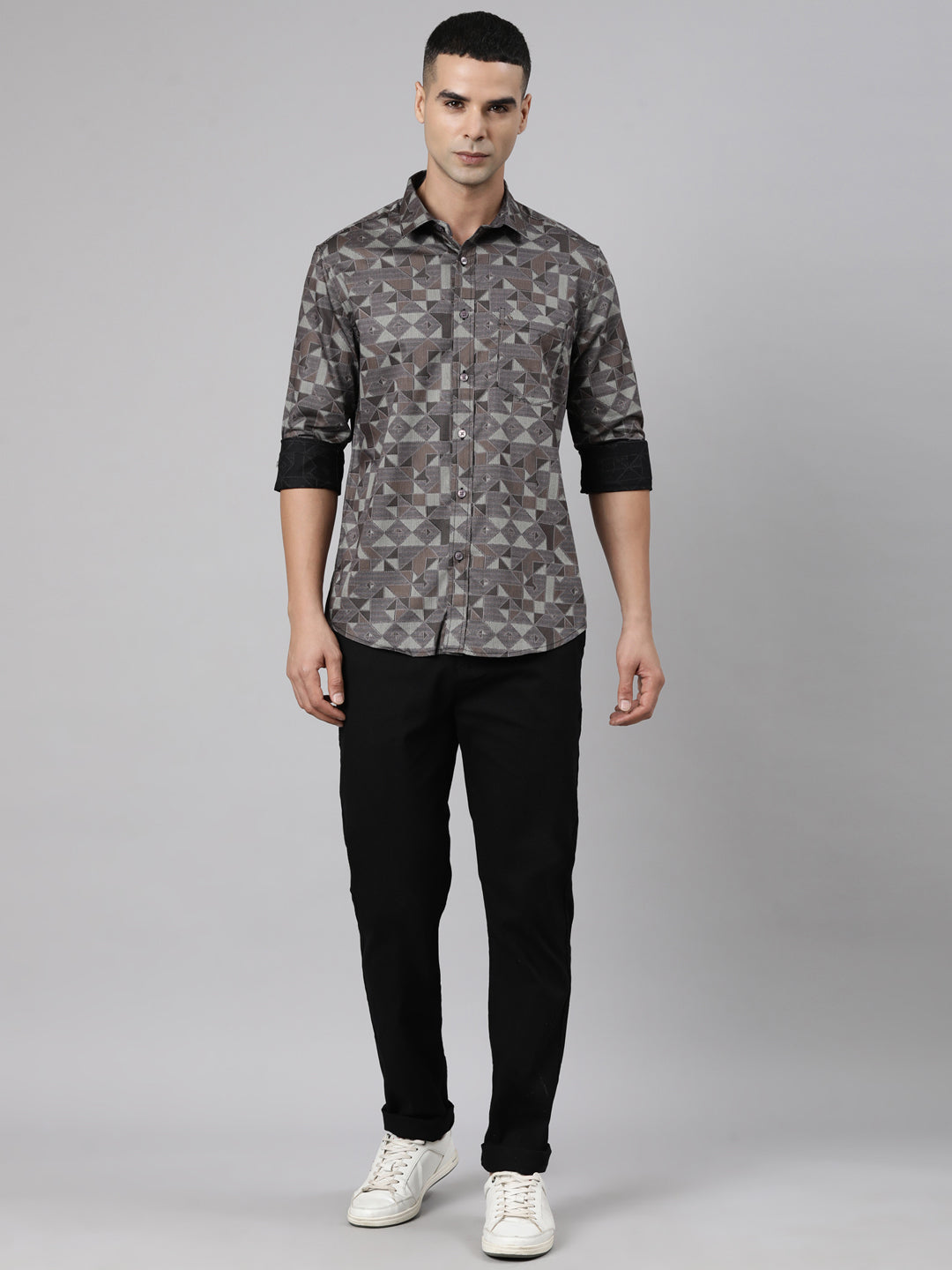Classic Polo Men's Black Relaxed Fit Solid Cotton Trouser | LTR1-EL-06 C-BLK-RF-LY