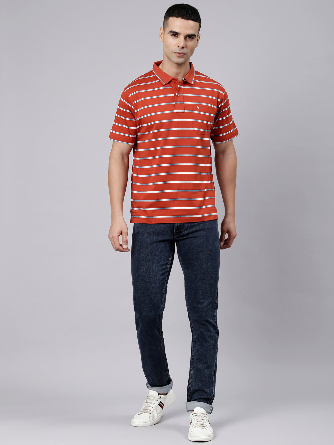 Classic Polo Men's Light Navy Slim Fit Solid Cotton Lycra Denim | LDMR1-03-L.NAVY-SF