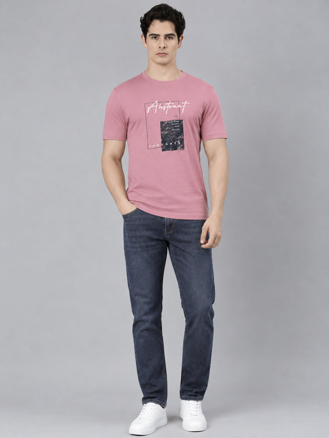 Classic Polo Men's Half Sleeve Multicolor Round Neck Slim Fit Printed Cotton T-Shirt | TOY-TRIO-921 SF C