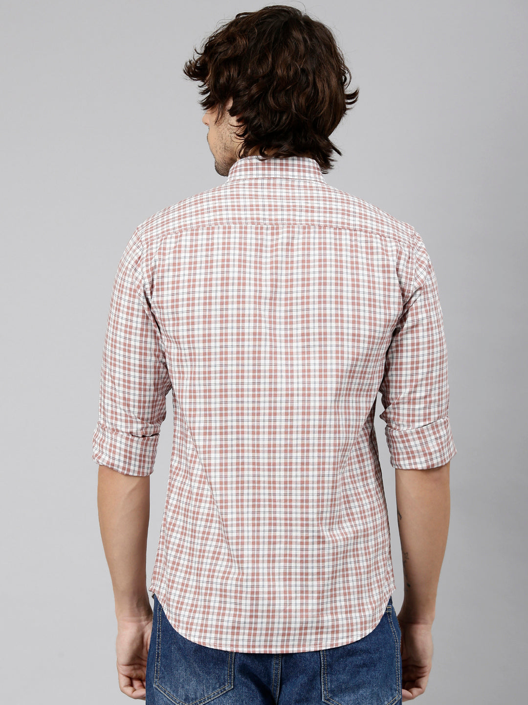 Classic Polo Men's Full Sleeve Multicolor Polo Neck Slim Fit Checked Cotton Casual Shirt | LSHS1-EL-53 A-FS-CHK-SF