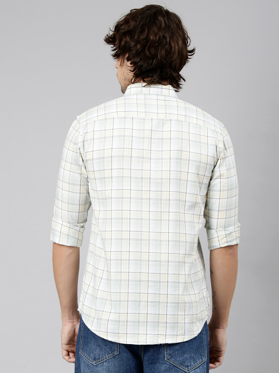 Classic Polo Men's Full Sleeve Multicolor Polo Neck Slim Fit Checked Cotton Casual Shirt | LSHS1-EL-60 B-FS-CHK-SF