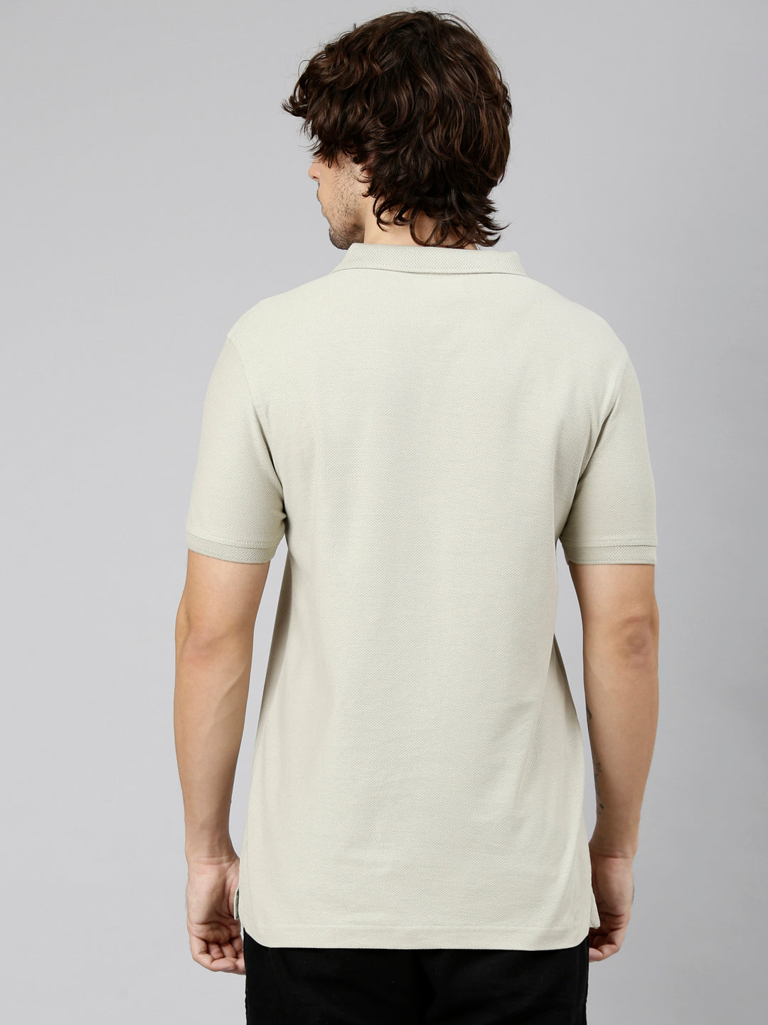 Classic Polo Men's Half Sleeve Light Olive Polo Neck Slim Fit Solid Cotton T-Shirt | NOBLE - 02 B SF P