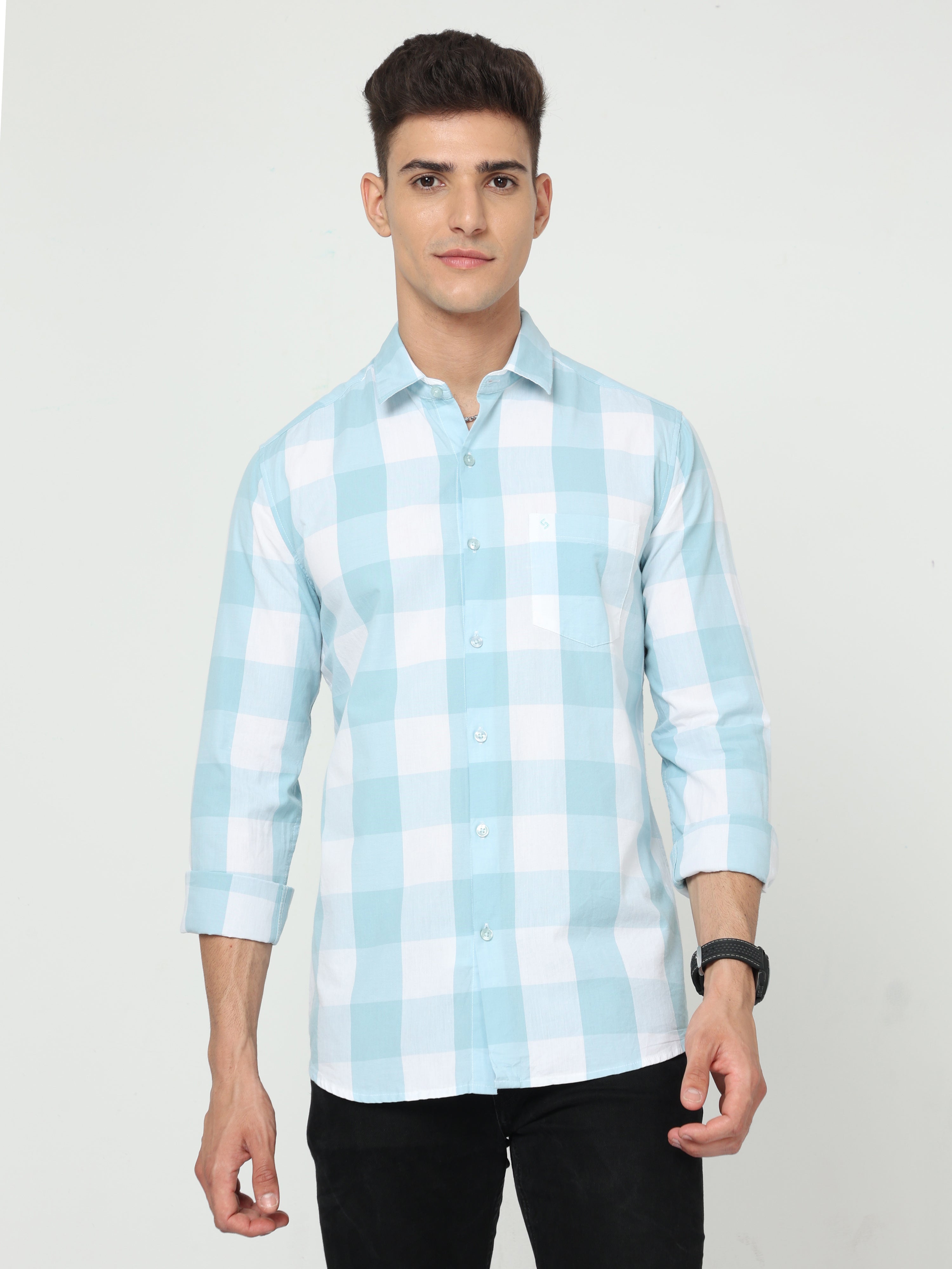 Check Men's Cotton Casual Shirt - Wholesale, Full sleeves at Rs