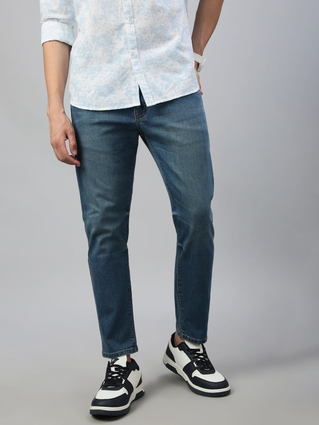 Classic Polo Men's Blue Slim Fit Solid Denim||CPDQ1-20-M.BLU-AF