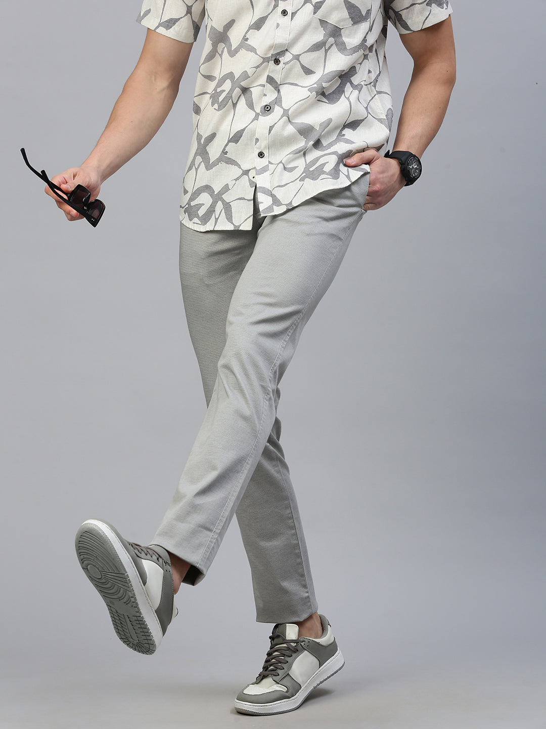 Classic Polo Men's Grey Slim Fit Solid Trouser||TQ1-CL-09 A-GRY-MF-LY