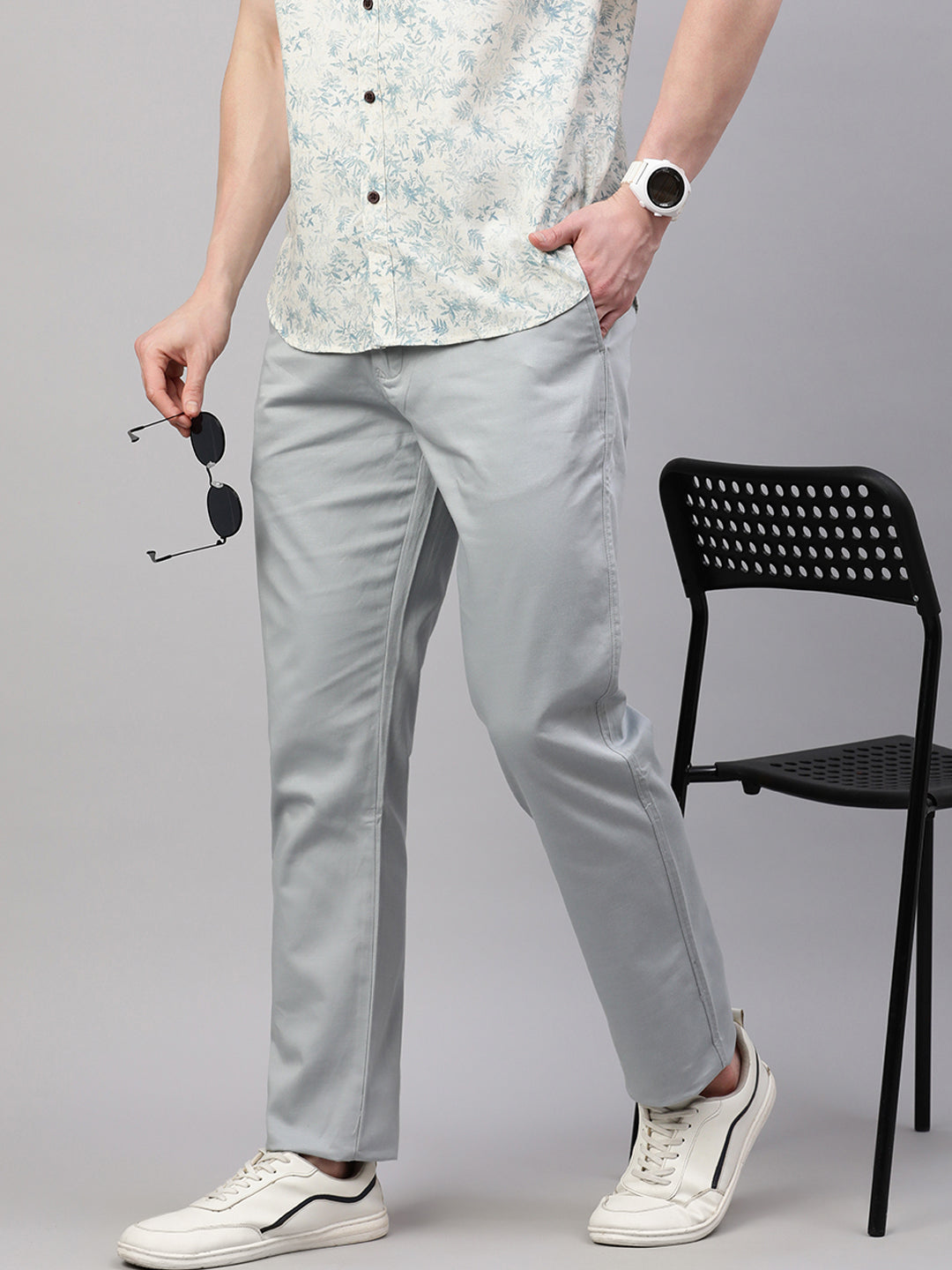 Classic Polo Men's Lt.Blue Moderate Fit Solid Trouser||TQ1-CL-29 A-BLU-MF-LY