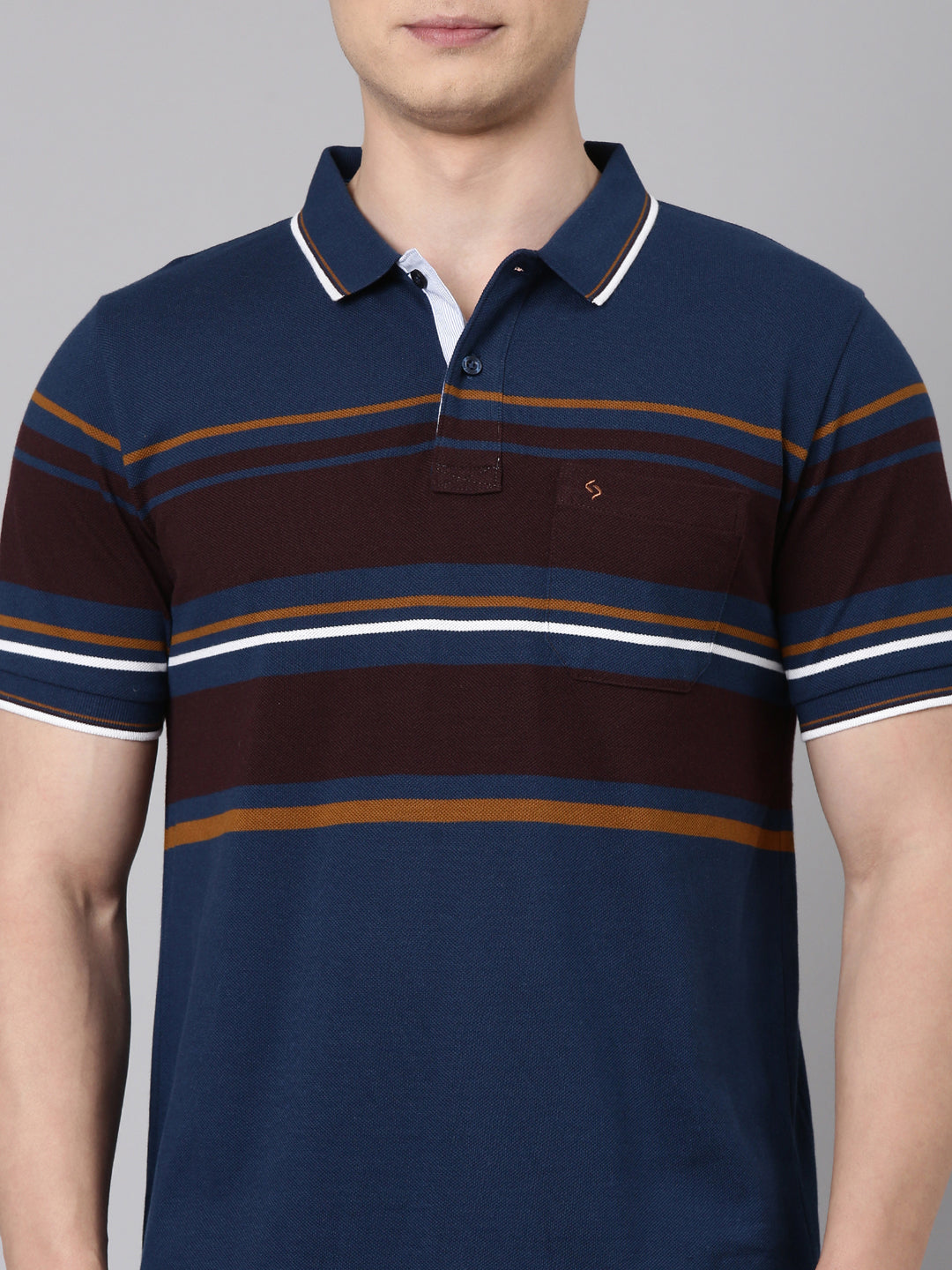 Classic Polo Men's Half Sleeve Multicolor Polo Neck Slim Fit Colorblock Cotton Blend T-Shirt | VTA - 312 B SF P