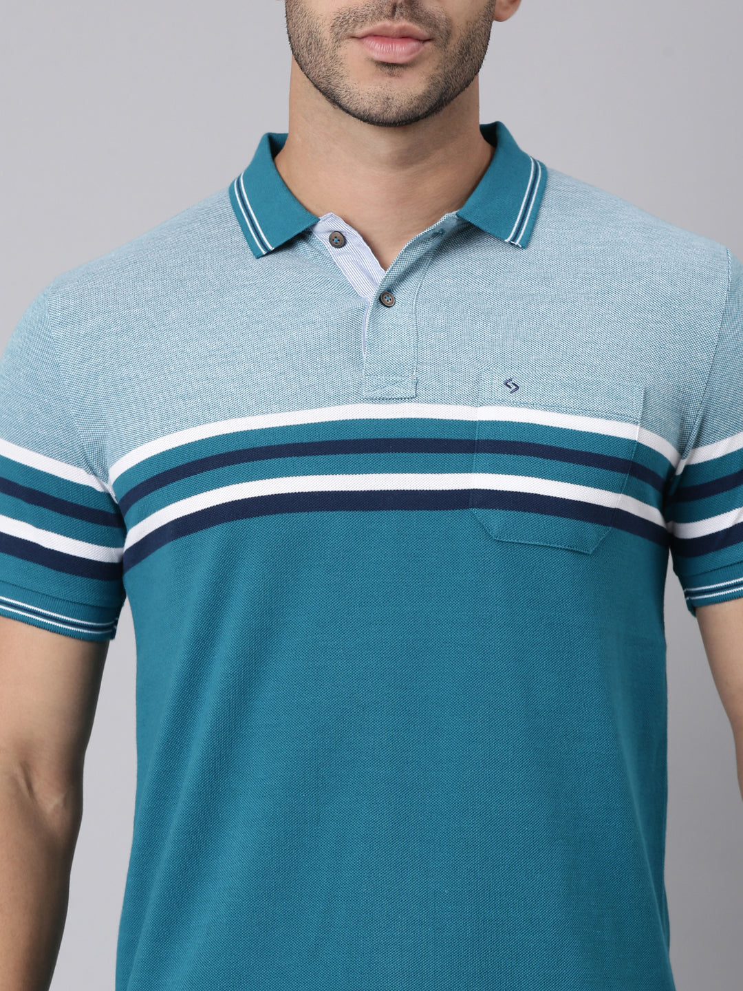 Classic Polo Men's Half Sleeve Multicolor Polo Neck Slim Fit Colorblock Cotton Blend T-Shirt | VTA - 333 A SF P