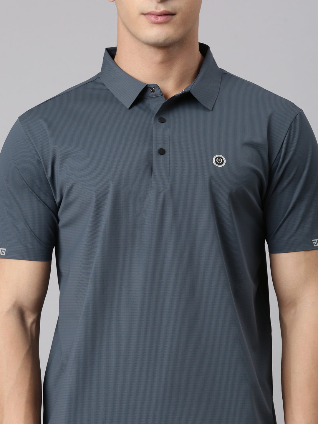 Classic Polo Men's Half Sleeve Steel Grey Polo Neck Slim Fit Solid Premium Cotton T-Shirt | UNICO - 169 SF P