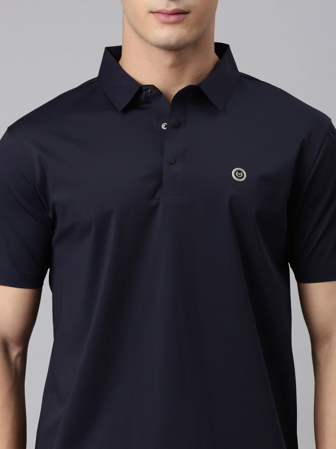 Classic Polo Men's Half Sleeve Dark Navy Blue Polo Neck Slim Fit Solid Premium Cotton T-Shirt | UNICO - 163 SF P