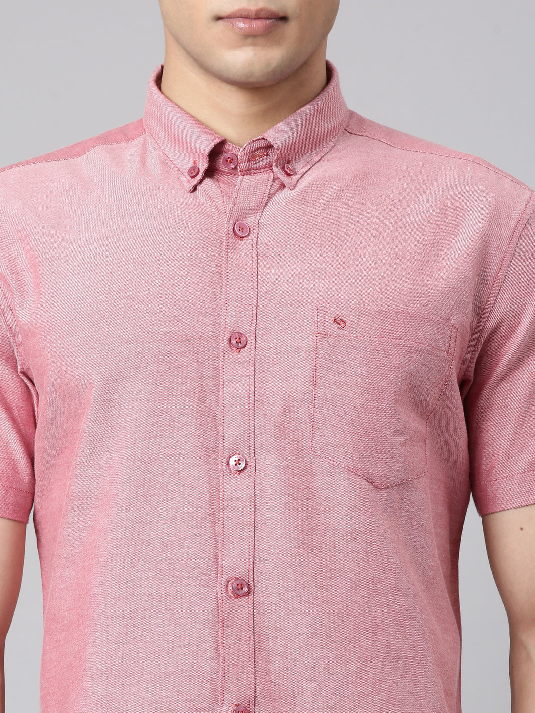 Classic Polo Men's Half Sleeve Dark Pink Polo Neck Milano Fit Solid Cotton Casual Shirt | TOY-ENZO-RED MF HS