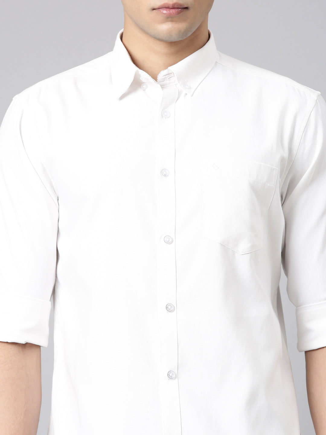Classic Polo Men's Full Sleeve White Polo Neck Milano Fit Solid Cotton Casual Shirt | TOY-ENZO-WHITE MF FS