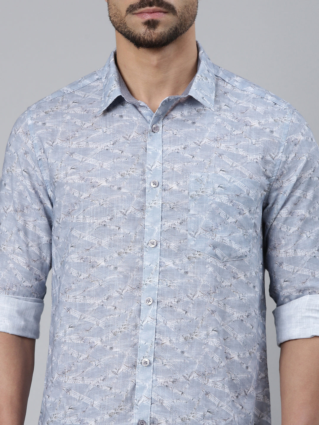 Classic Polo Men's Full Sleeve Multicolor Polo Neck Slim Fit All-Over Print Cotton Casual Shirt | SQ2-CL-59 A-FS-PRT-SF