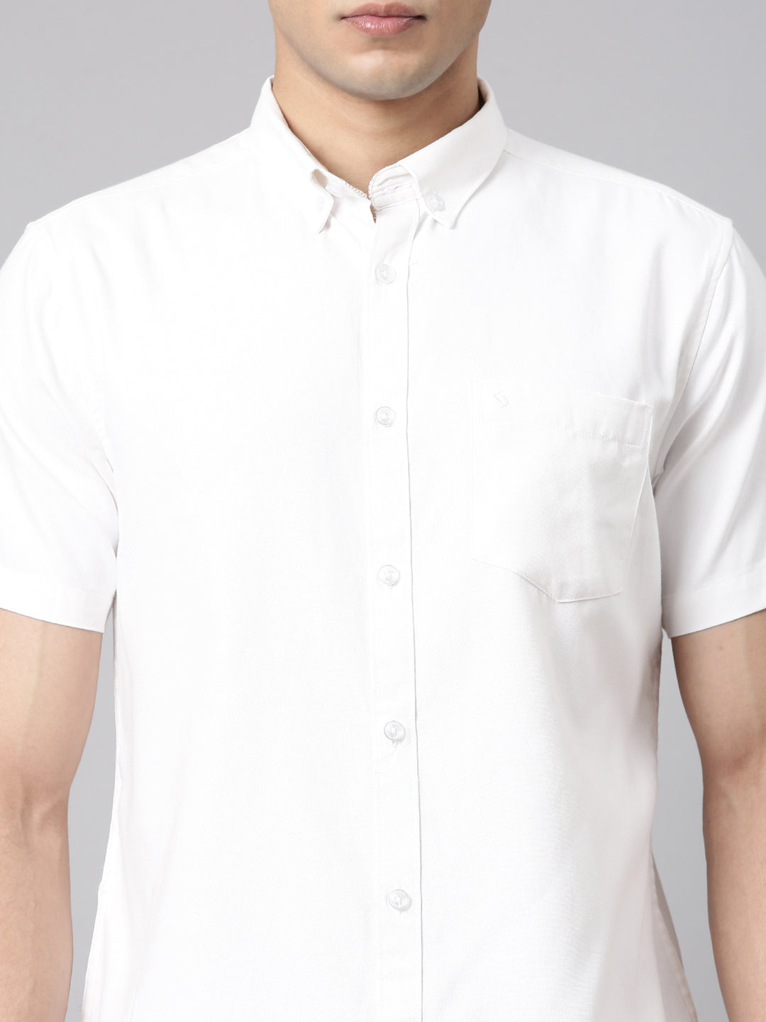 Classic Polo Men's Half Sleeve White Polo Neck Milano Fit Solid Cotton Casual Shirt | TOY-ENZO-WHITE MF HS