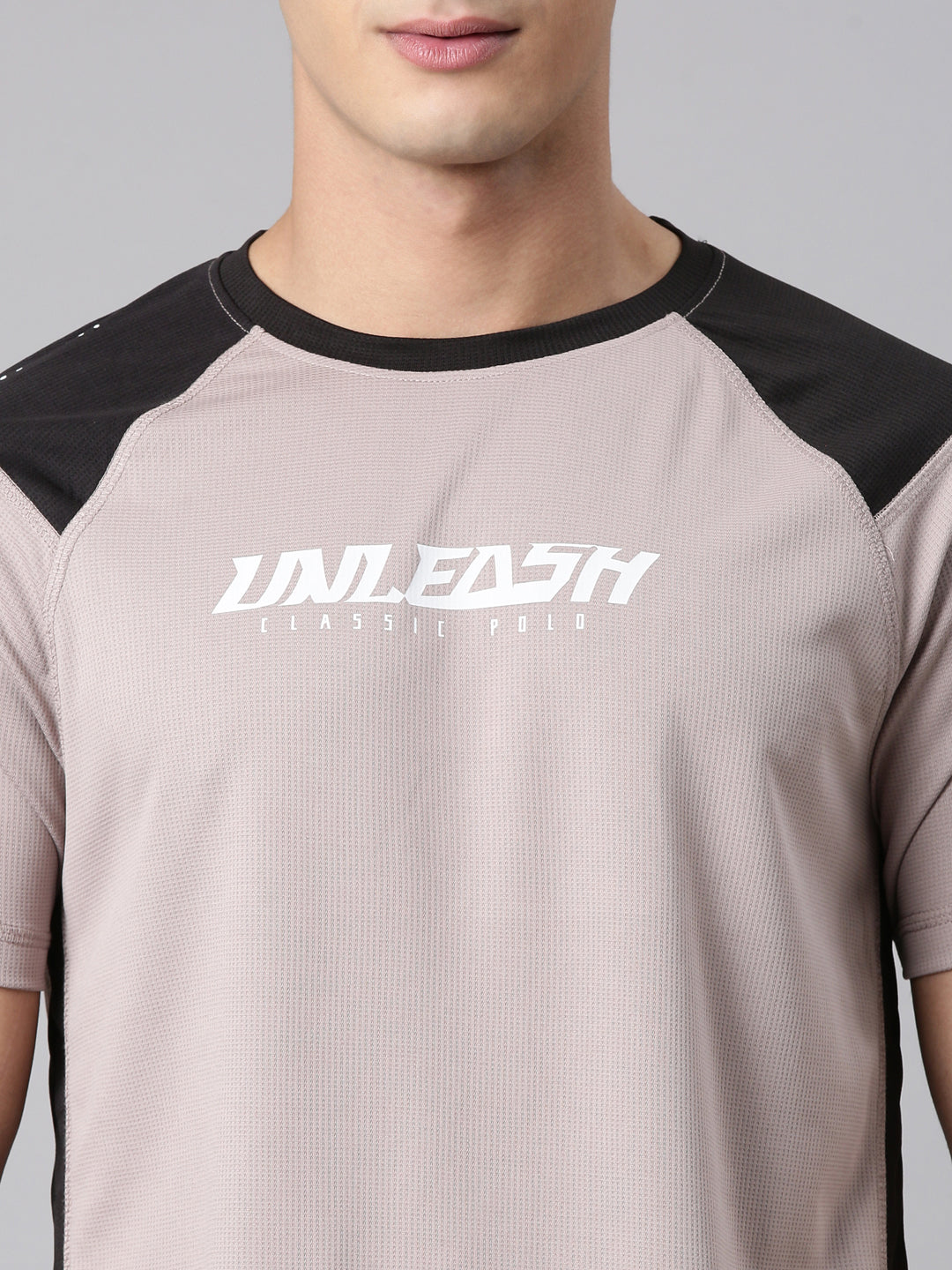 Classic Polo Men's Half Sleeve Brown/Black Crew Neck Slim Fit Printed Polyester Active Wear T-Shirt | CP-SPZ-03 A SF C