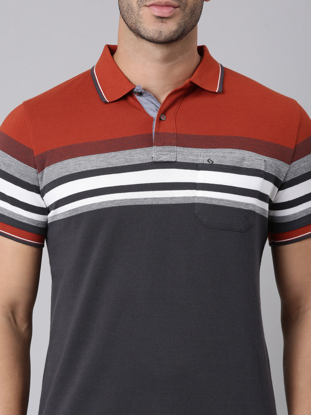 Classic Polo Men's Half Sleeve Multicolor Polo Neck Slim Fit Colorblock Cotton Blend T-Shirt | VTA - 330 A SF P