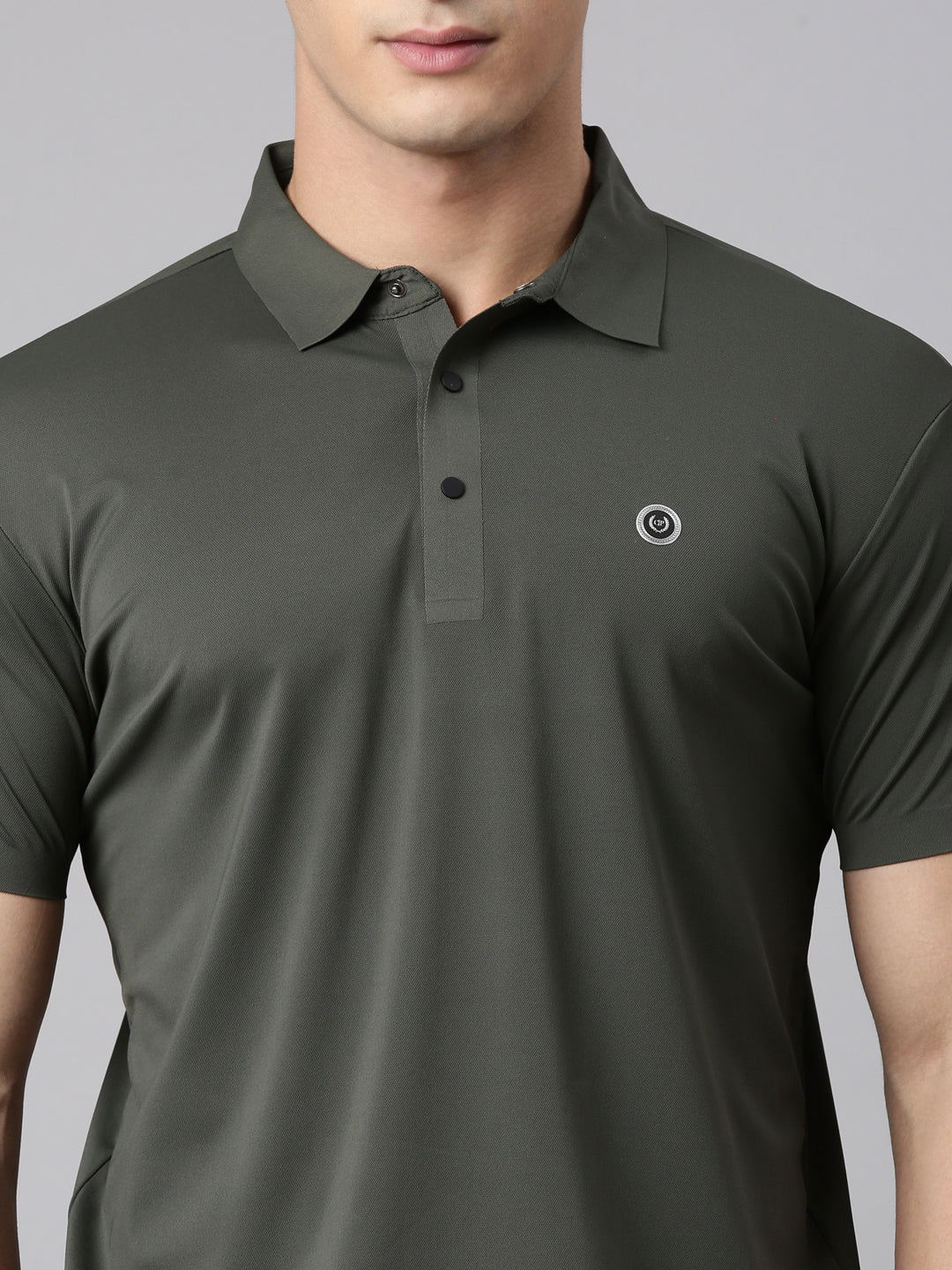 Classic Polo Men's Half Sleeve Dark Olive Polo Neck Slim Fit Solid Premium Cotton T-Shirt | UNICO - 170 SF P