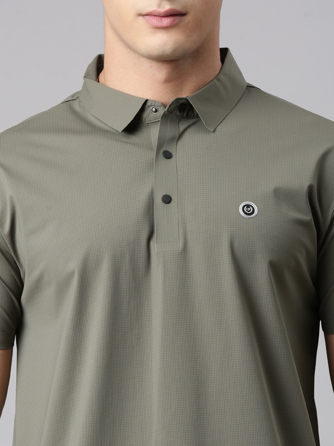 Classic Polo Men's Half Sleeve Olive Green Polo Neck Slim Fit Solid Premium Cotton T-Shirt | UNICO - 167 SF P