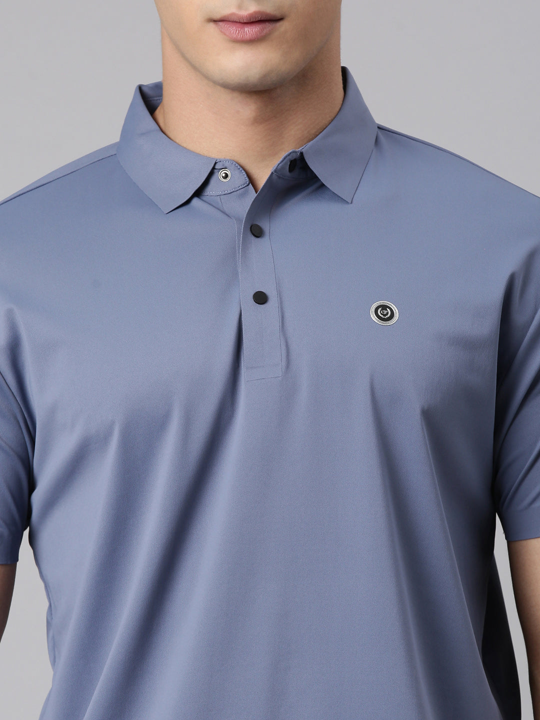 Classic Polo Men's Half Sleeve Blue Polo Neck Slim Fit Solid Premium Cotton T-Shirt | UNICO - 172 SF P