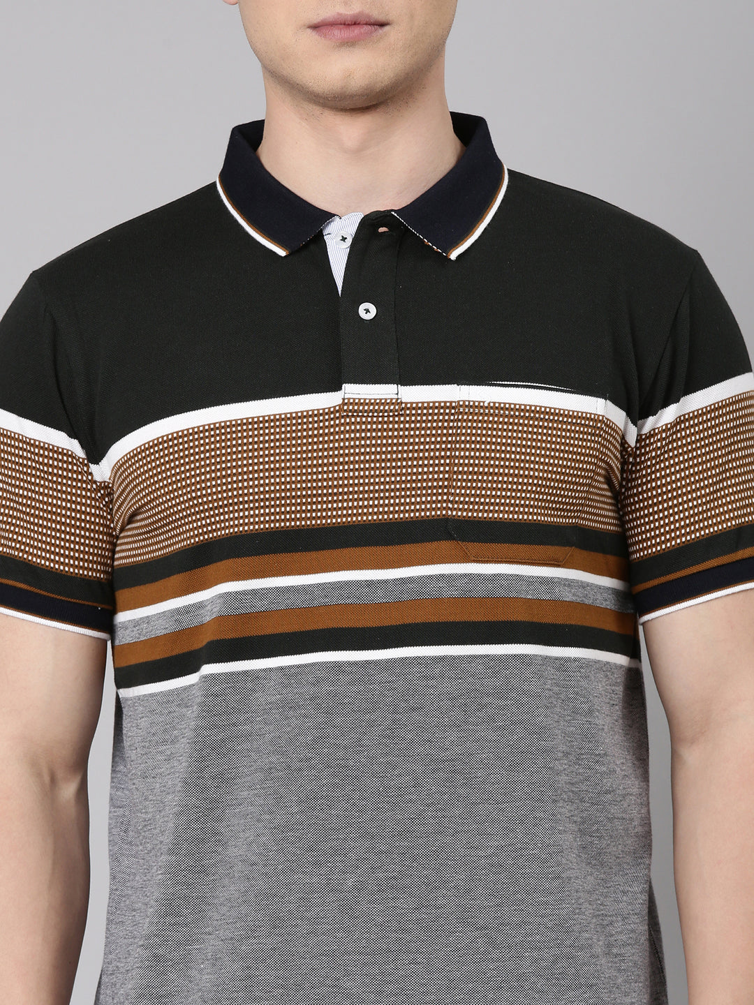 Classic Polo Men's Half Sleeve Multicolor Polo Neck Slim Fit Colorblock Cotton Blend T-Shirt | VTA - 316 B SF P