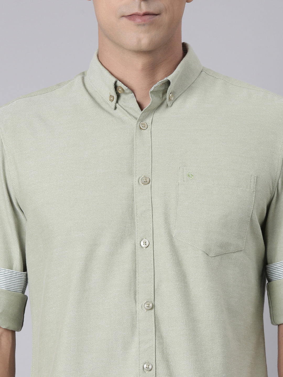 Classic Polo Men's Full Sleeve Green Polo Neck Slim Fit Solid Cotton Casual Shirt | TOY-ENZO-GREEN MF FS