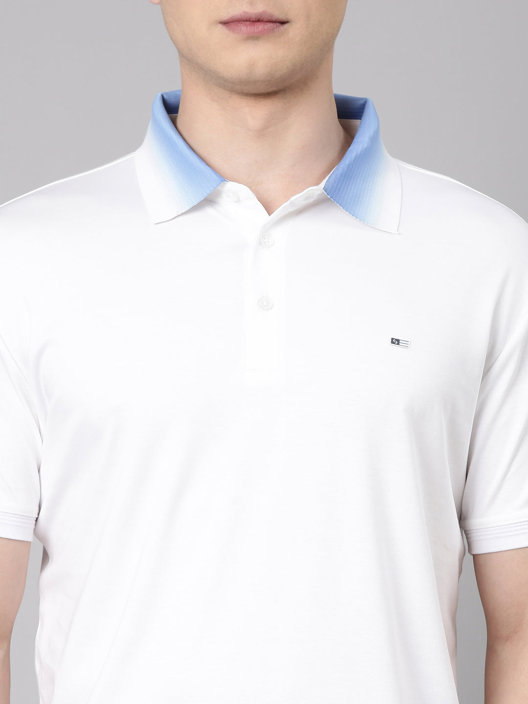 Classic Polo Men's Half Sleeve White Polo Neck Slim Fit Solid Cotton T-Shirt | ELITE-POLO-41 A SF P