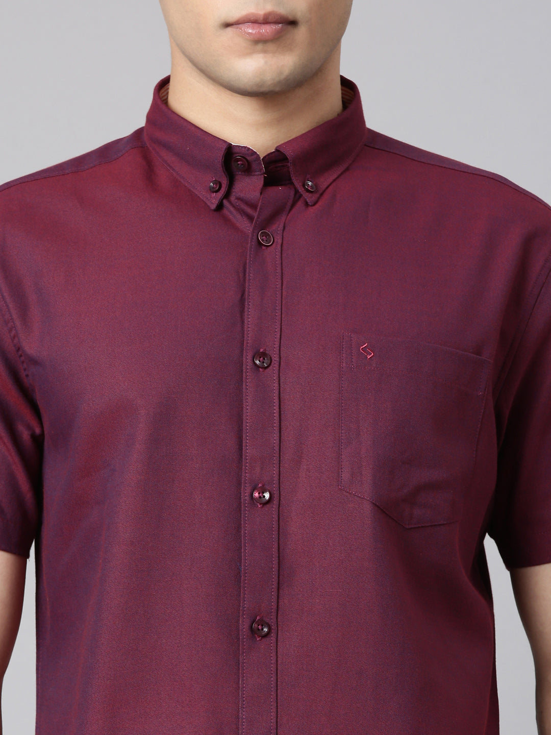 Classic Polo Men's Half Sleeve Maroon Polo Neck Milano Fit Solid Cotton Casual Shirt | TOY-ENZO-MAROON MF HS