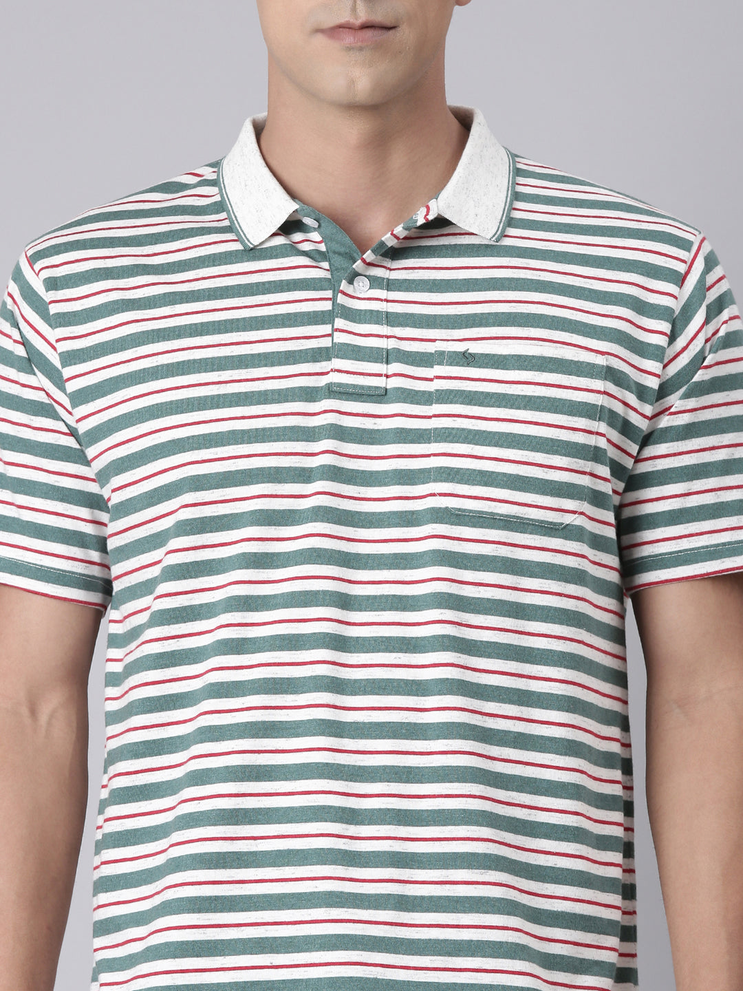 Classic Polo Men's Half Sleeve Multicolor Polo Neck Authentic Fit Striped Cotton T-Shirt | FEEDERS - 299 A AF P
